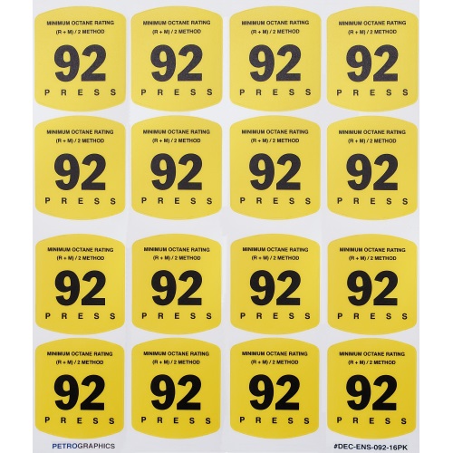 92 OCT DECAL 16 PACK - ENCORE S - Graphic Overlays & Decals